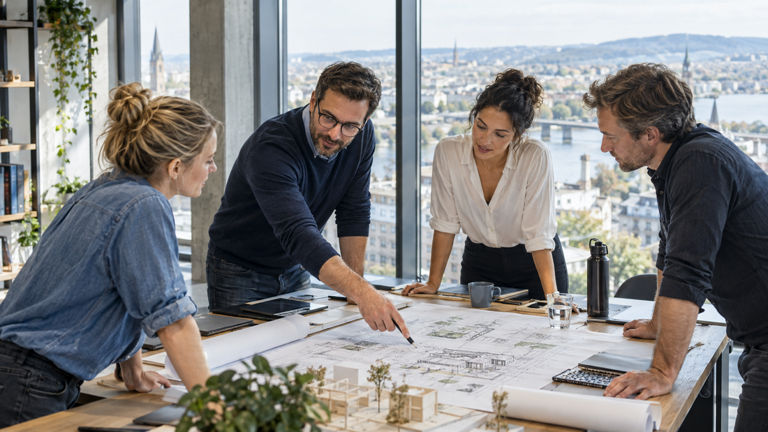 Ein Projektteam klärt beim Kick-off gemeinsam den Projektstart.
